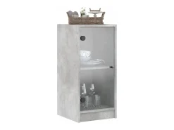 Mueble auxiliar con puertas de cristal gris hormigón 35x37x75,5 cm