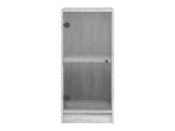 Mueble auxiliar con puertas de cristal en Gris Sonoma 35x37x75,5 cm