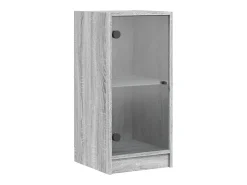 Mueble auxiliar con puertas de cristal en Gris Sonoma 35x37x75,5 cm