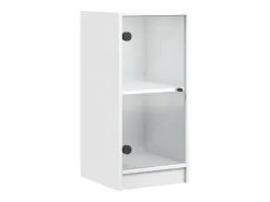 Mueble auxiliar con puertas de cristal blanco 35x37x75,5 cm