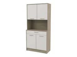 Mueble Auxiliar Napoli Cocina Melamina 176x40x84cm Blanco Marte/Roble