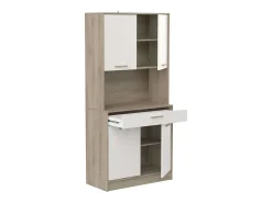Mueble Auxiliar Napoli Cocina Melamina 176x40x84cm Blanco Marte/Roble