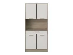 Mueble Auxiliar Napoli Cocina Melamina 176x40x84cm Blanco Marte/Roble
