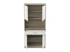 Mueble Auxiliar Napoli Cocina Melamina 176x40x84cm Blanco Marte/Roble