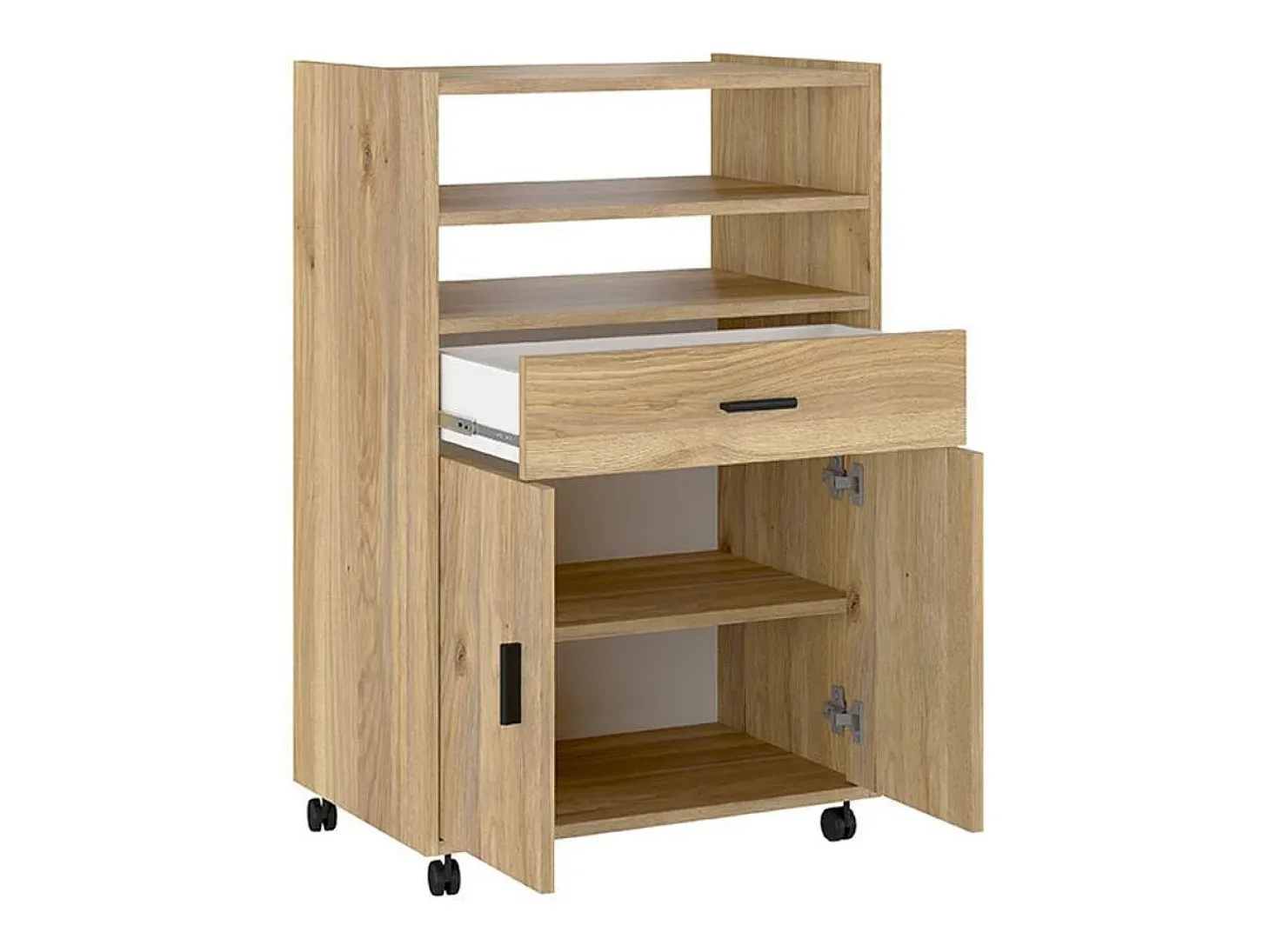 Mueble auxiliar New Aura con ruedas natural 92x59x39,6 cm