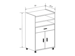 Mueble auxiliar New Aura con ruedas beige 92x59x39,6 cm