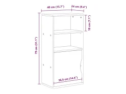 Mueble auxiliar ODDA 40x24x79 cm madera maciza de pino