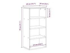 Mueble auxiliar ODDA 40x24x79 cm madera maciza de pino