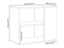 Mueble auxiliar roble craft 60x30x50 cm madera de ingeniería