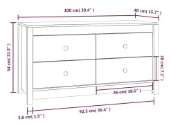 Mueble auxiliar 100x40x54 cm Madera maciza de pino