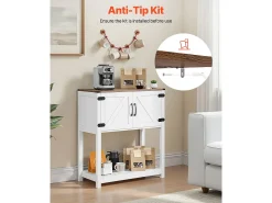 Mueble Bar para Café SucceBuy, 80 x 35 x 88 cm, 3 Niveles con Puertas Magnéticas