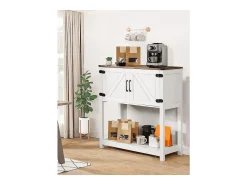Mueble Bar para Café SucceBuy, 80 x 35 x 88 cm, 3 Niveles con Puertas Magnéticas