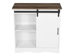 Mueble Bar para Café SucceBuy, 80 x 35 x 80 cm, 3 Niveles con Puerta Corredera