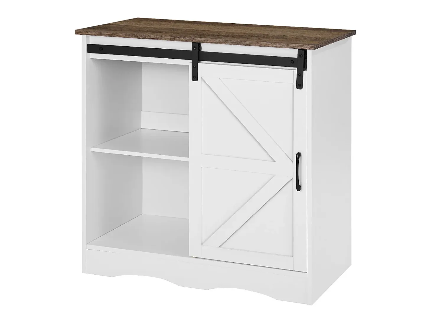 Mueble Bar para Café SucceBuy, 80 x 35 x 80 cm, 3 Niveles con Puerta Corredera