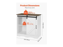 Mueble Bar para Café SucceBuy, 80 x 35 x 80 cm, 3 Niveles con Puerta Corredera