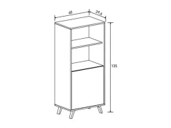 Mueble Bar para Salón o Comedor, Aparador de Cocina, Color Mauvella-rayas, Medidas: 60 cm (Ancho) x 135 cm (Alto) x 40 cm (Fondo) – Meyvaser