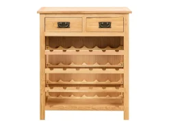Mueble botellero de madera maciza de roble 72x32x90 cm ES447309