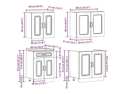 Mueble cocina Kalmar roble ahumado 4 pzas madera contrachapada