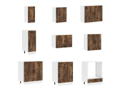 Mueble cocina Kalmar roble ahumado 14 pzas madera contrachapada