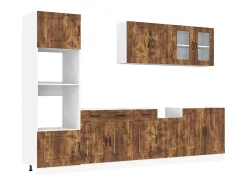 Mueble cocina Kalmar roble ahumado 7 pzas madera contrachapada