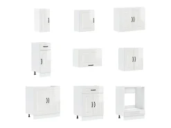 Mueble cocina Porto blanco brillo 14 pzas madera contrachapada
