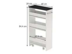 Mueble con ruedas blanco/antracita 20x46x84.4 rivo