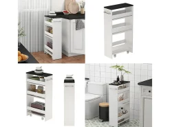 Mueble con ruedas blanco/antracita 20x46x84.4 rivo