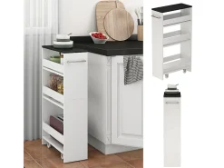 Mueble con ruedas blanco/antracita 20x46x84.4 rivo