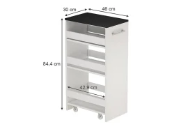 Mueble con ruedas blanco/antracita 30x46x84.8 rivo