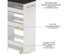 Mueble con ruedas blanco/antracita 30x46x84.8 rivo