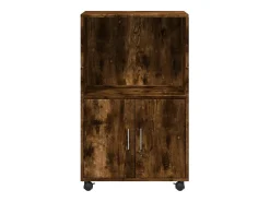 Mueble con ruedas de roble ahumado 55x40x91 cm madera de ingeniería