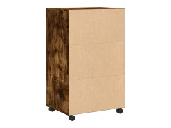 Mueble con ruedas de roble ahumado 55x40x91 cm madera de ingeniería