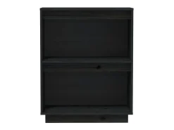 Mueble consola Negro 60x34x75 cm Madera maciza de pino