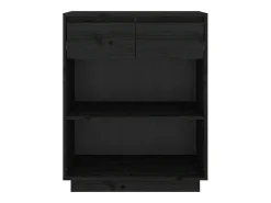 Mueble consola negro 60x34x75 cm madera maciza de pino