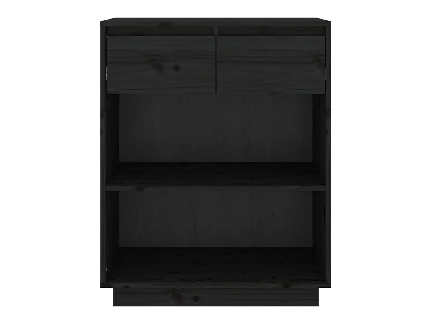 Mueble consola negro 60x34x75 cm madera maciza de pino