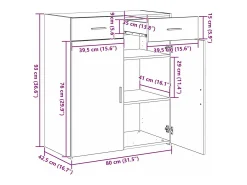 Mueble de almacenaje de roble 80x42,5x93,5 cm Madera de ingeniería