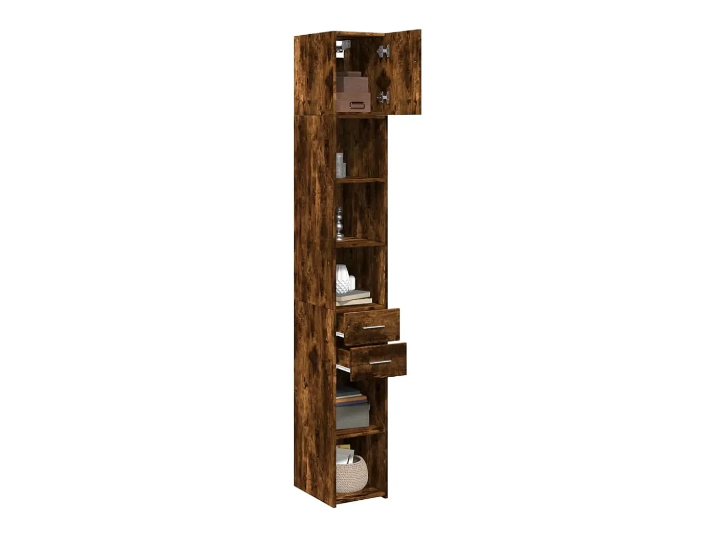 Mueble de almacenaje Slim roble ahumado 30x42,5x225 cm