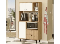 Mueble de almacenamiento de cocina con 3 puertas y 2 cajones H161,2 cm - ODE