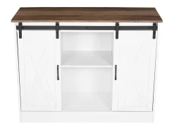 Mueble de Bar de Café SucceBuy, 106 x 40 x 81,5 cm, con 3 Niveles con Puertas de Granero