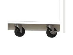 Mueble de bar de cocina extensible - con rotación 360° - 215x39x103cm - 2 puertas, 2 cajones - con estantes laterales - Blanco