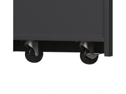 Mueble de bar de cocina extensible - con rotación 360° - 215x39x103cm - 2 puertas, 2 cajones - con estantes laterales - Negro
