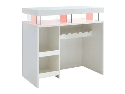 Mueble de bar FABIO - MDF lacado blanco - Leds - 2 huecos
