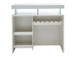 Mueble de bar FABIO - MDF lacado blanco - Leds - 2 huecos