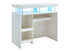 Mueble de bar FABIO - MDF lacado blanco - Leds - 2 huecos