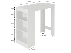 Mueble de barra de bar mostrador con 3 estantes blanco 110x50x103 cm ML-DESIGN