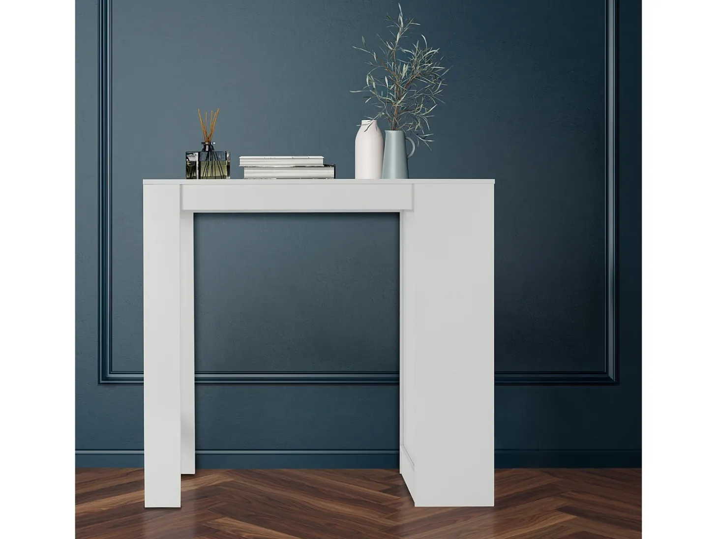 Mueble de barra de bar mostrador con 3 estantes blanco 110x50x103 cm ML-DESIGN