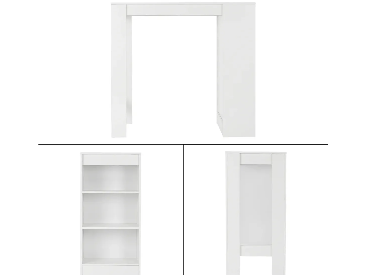 Mueble de barra de bar mostrador con 3 estantes blanco 110x50x103 cm ML-DESIGN
