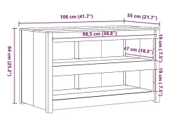 Mueble de Cocina 106 x 55 x 64 cm Madera de pino macizo