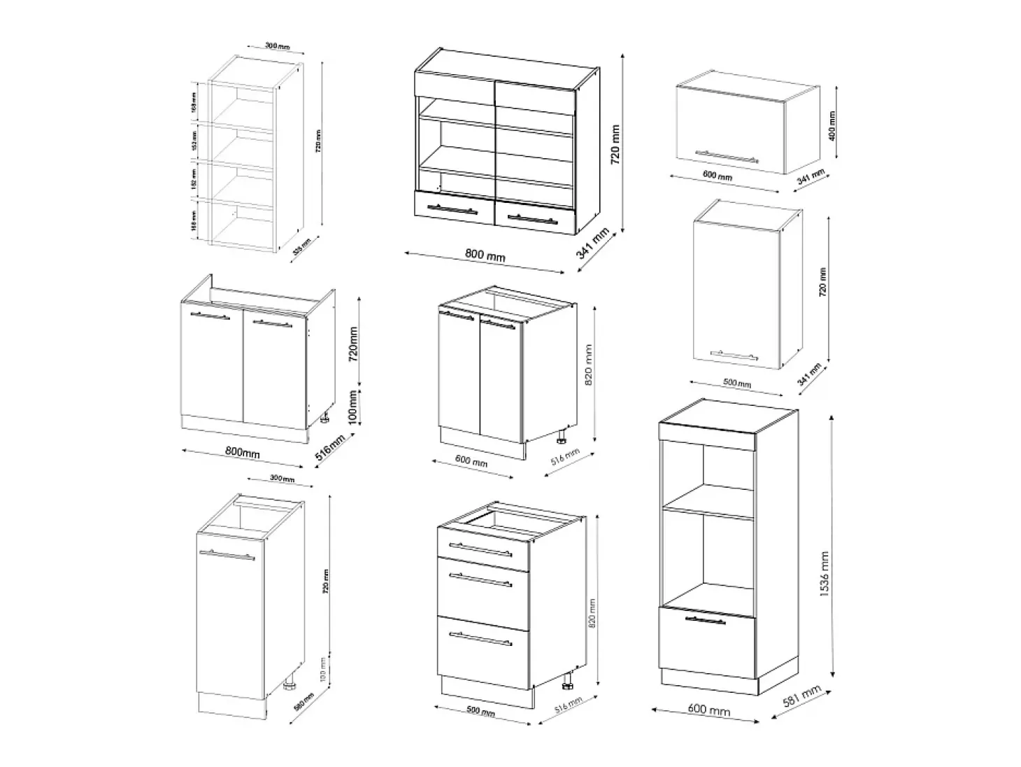 Mueble de cocina antracita brillo intenso/roble dorado eléctrico 280x60x81.6 fame-line