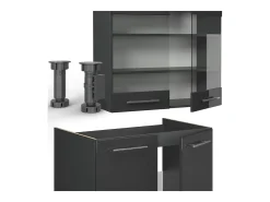 Mueble de cocina antracita alto brillo 240x60x81.6 fame-line